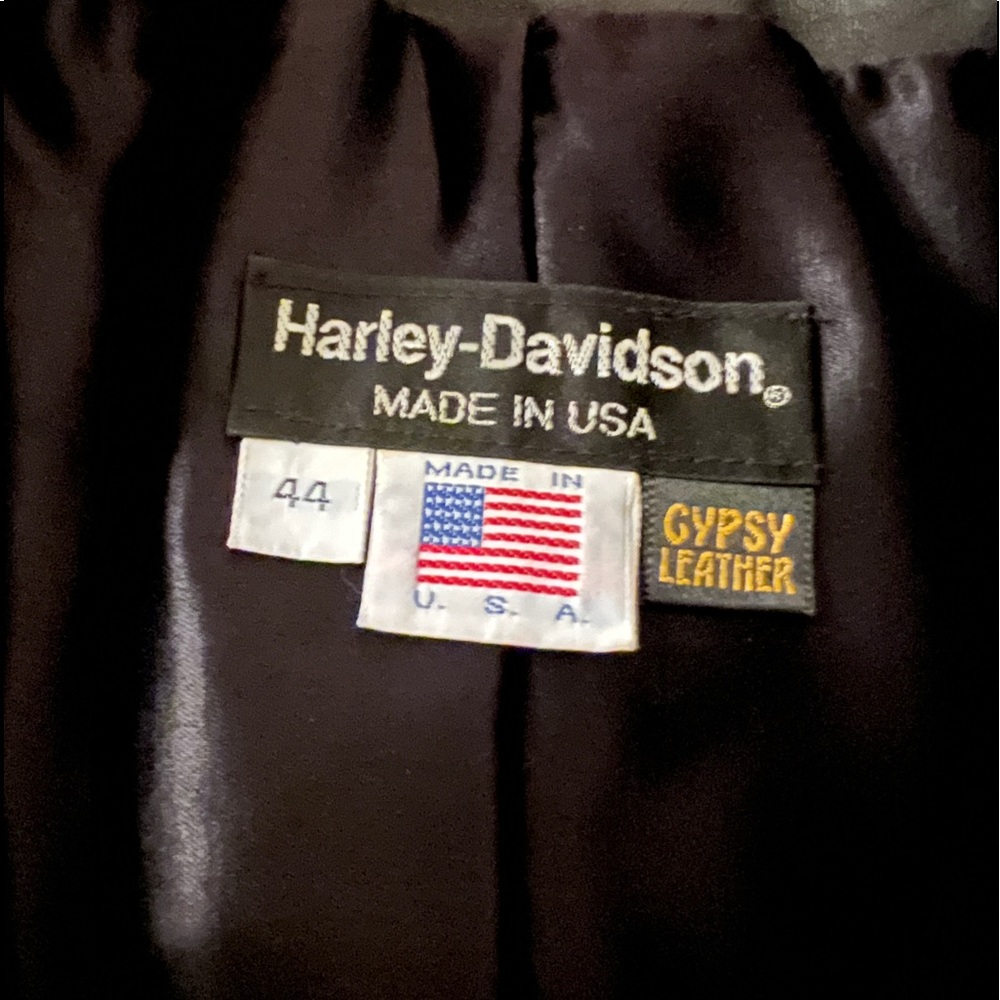 COPY - Classic Harley Davidson Leather Jacket. Size Medium - Picture 2 of 4